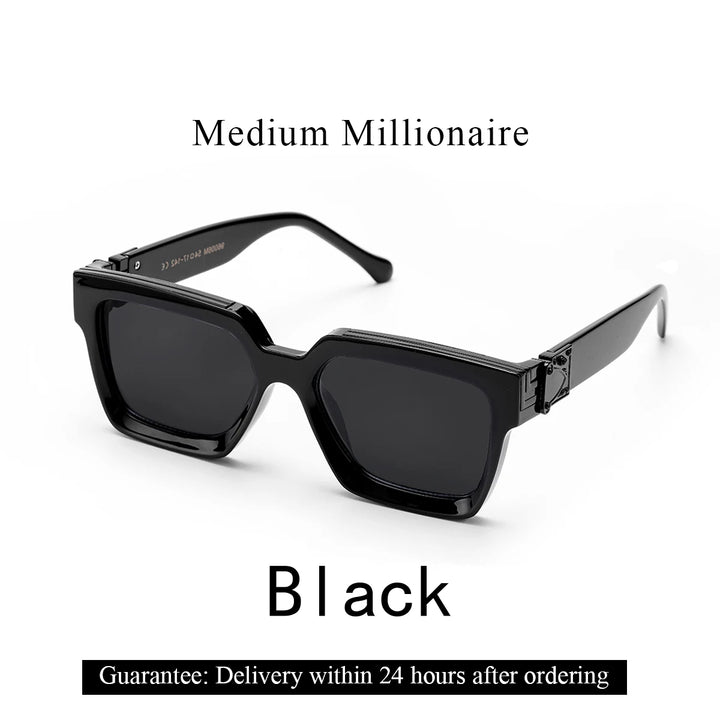 Ruiao Retro Black Millionaire Shades Luxury Sunglasses 2026 For Men Designer Famous Brand Square Sun Glasses Man Women Sunglass