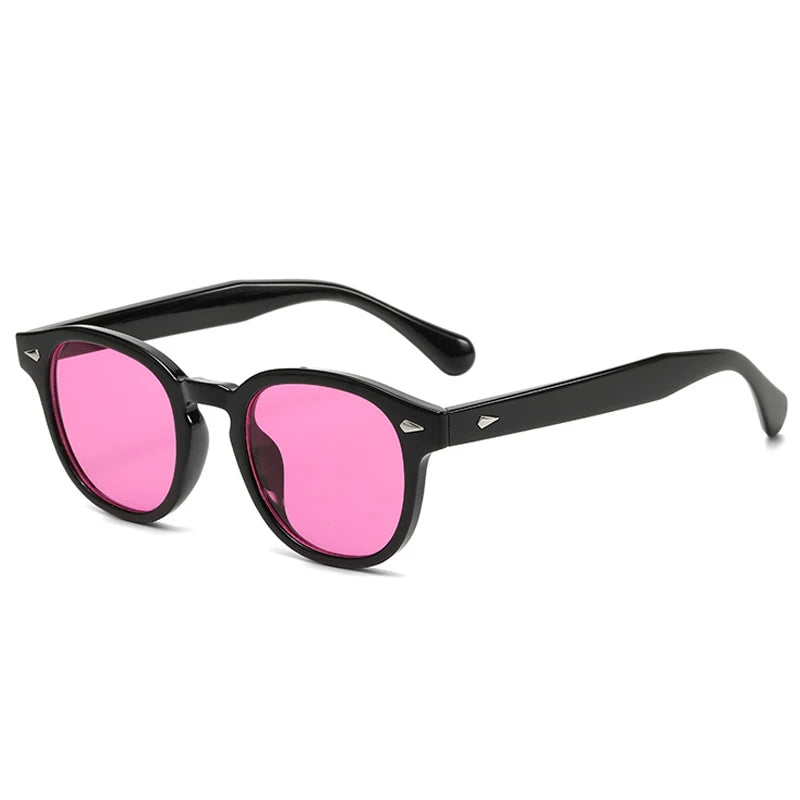 JNPCXI Quality New Retro Round Sunglasses Women Fashion Rivets Decoration Shades UV400 Men Punk Leopard Sun Glasses